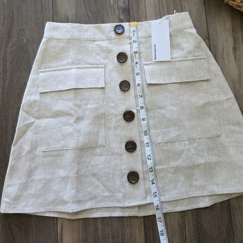 NWT Reformation Maeve Linen Skirt - Picture 12 of 12